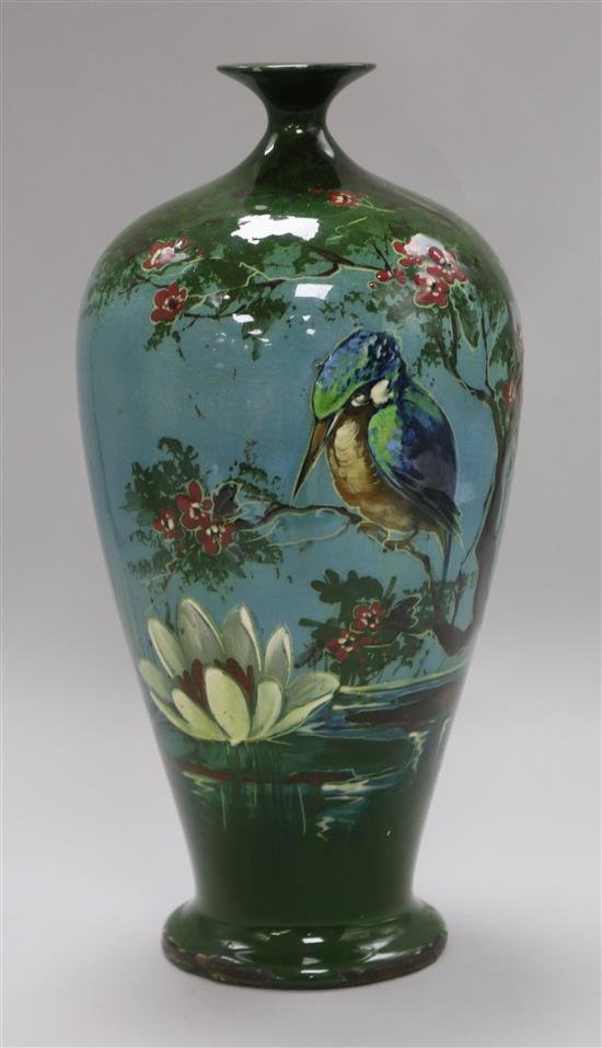 A pottery vase, signed R.DEAN